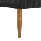 Sideboard Black Oak 69.5 x 34 x 90 cm Engineered Wood and Iron 881596