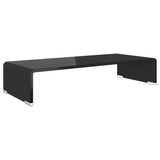 TV Stand/Monitor Riser Glass Black 60x25x11 cm 244135