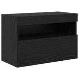 TV Wall Cabinet Set with LED Lights with LED 7 pcs Black Oak 3402796