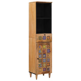 Bathroom Furniture Set with Door 4 pcs Natural Solid Mango Wood 3310098