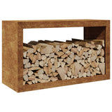 Firewood Rack 100x40x60 cm Weathering Steel 850988