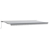 Manual Retractable Awning Anthracite and White 600x300 cm 3310243