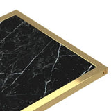 Computer Side Table Black Marble 50x35x65 cm Tempered Glass 331647
