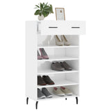 Shoe Cabinet High Gloss White 60x35x105 cm Engineered Wood 829630