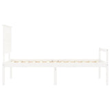 Senior Bed without Mattress White Single Solid Wood 3195447
