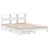 Bookcase Bed without Mattress White 160x200 cm Solid Wood Pine 3309804