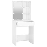 Dressing Table with LED High Gloss White 60x40x140 cm 808834