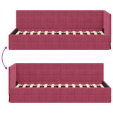 Corner Bed Frame with Headboard Wine Red 80 cm x 200 cm Velvet 42016372