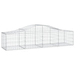 Arched Gabion Baskets 2 pcs 200x50x40/60 cm Galvanised Iron 3145577