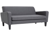 Linen Modern-Curved 2-Seat Sofa Loveseat w/ Thick Cushion Wood Legs Foot Pads Single Compact Home T3398P328180