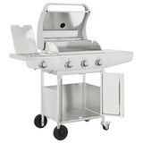 Gas BBQ Grill with 4 Burners Silver Stainless Steel 367590