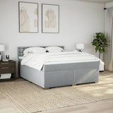 Box Spring Bed with Mattress Light Grey 180x200 cm Fabric 3285981