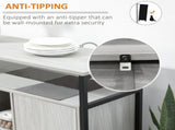 Modern Sideboard, Steel Frame Storage Cabinet with 2 Doors and Adjustable Shelves for Living Room, T3398P555935