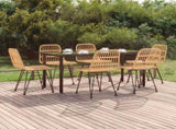 7 Piece Garden Dining Set Poly Rattan 3157891