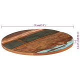 Round Table Top 70 cm 25-27 mm Solid Reclaimed Wood 286039