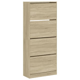 Shoe Cabinet with 4 Flip-Drawers Sonoma Oak 80x34x187.5 cm 3214380