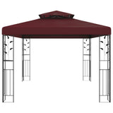 Gazebo 3.97 x 2.96 x 2.68 m Wine Red Polyester and Steel 42030527