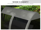 Three-Seater Convertible Swing Chair/Bed, with Curtained Canopy - Grey T3398P318762