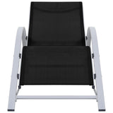 Sunlounger Black Textilene, Aluminium, Steel Standard Ergonomic 310533