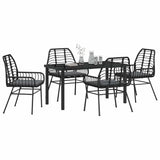 Garden Dining Set 5 pcs Black Poly Rattan 3380857