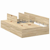 Storage Bed Frame Sonoma Oak 120 x 190 cm Engineered Wood 3335423