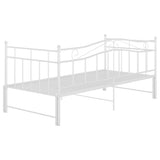 Pull-out Sofa Bed Frame without Mattress White Metal 90x200 cm 324783