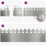 Lawn Edgings 20 pcs Silver 103 x 0.05 x 22 cm Galvanised Steel 874802