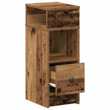 Bedside Cabinets 2 pcs with Drawer Old Wood 25x31x66 cm 858629