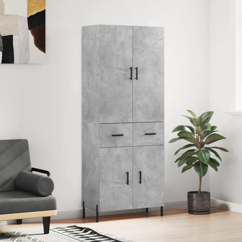 Highboard Concrete Grey 69.5x34x180 cm Engineered Wood 3198157