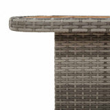 Garden Table Grey 110x110x71 cm Poly Rattan and Acacia Wood 368273