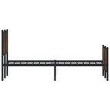 Metal Bed Frame without Mattress Brown Oak 150x200 cm King Size 3301371