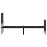 Metal Bed Frame without Mattress Brown Oak 137x190 cm 4007782