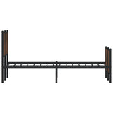 Metal Bed Frame without Mattress Brown Oak 137x190 cm 4007782