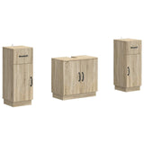2 Piece Bathroom Cabinet Set HOORN Sonoma Oak Engineered Wood 3418037