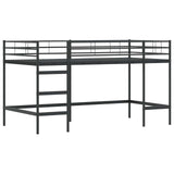 Kids'Loft Bed Frame with Curtains Black and Pink 90 x 200 cm 42020804