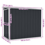 Wall-mounted Garden Shed Anthracite 118x194x178 cm Steel 316223