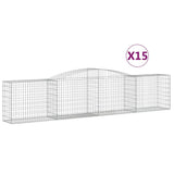 Arched Gabion Baskets 15 pcs 400x50x80/100 cm Galvanised Iron 3146992