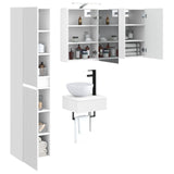 Bathroom Furniture Set 5 pcs White Engineered Wood and Glass 3407247