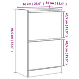 Shoe Cabinet Smoked Oak 60x34x96.5 cm Engineered Wood 839949