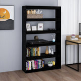 Book Cabinet/Room Divider Black 100x30x167.5 cm Solid Pinewood 808227