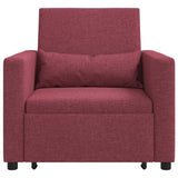 Pull out Sofa Bed Single Wine red 90 x 165 x 87 cm Fabric 42002687