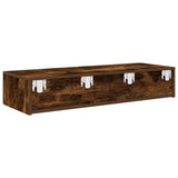 ZNTS Wall Shelf with Drawers Smoked Oak 100x36x19 cm Engineered Wood 859990