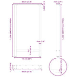 Bar Table Legs White 2 pcs 60x cm Steel 4013357