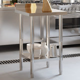 Kitchen Work Table with Backsplash 55x55x93 cm Stainless Steel 376456