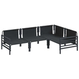 Garden Sofa Set with Cushion 4 pcs Anthracite Steel 3378986