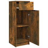 Bathroom Cabinet Smoked Oak 32x34x90 cm Engineered Wood 817057