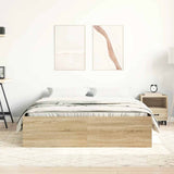 Bed Frame without Mattress Sonoma Oak 135x190 cm Double Double 3203910