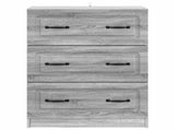 Drawer Cabinet Grey Sonoma 66 x 34.5 x 87 cm Engineered Wood 895761