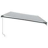 Manual Retractable Awning with LEDs Anthracite&White 600x350 cm 3215821