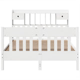Bed Frame without Mattress White 140x200 cm Solid Wood Pine 3323261